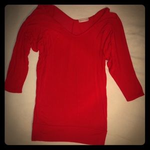 Red mid sleeve top
